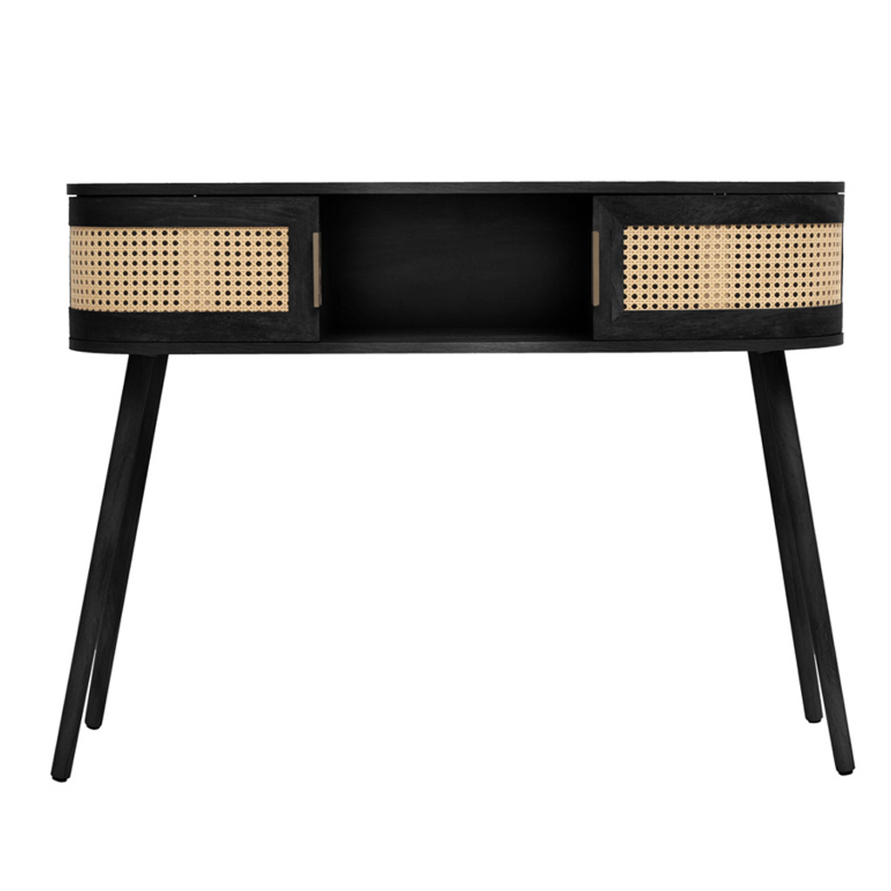 Niven Wooden Console Table in Black