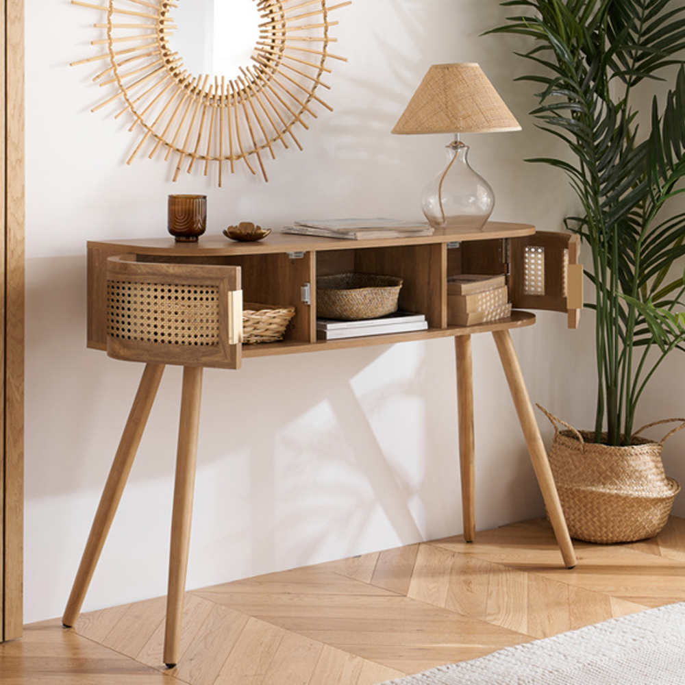 Niven Wooden Console Table in Oak