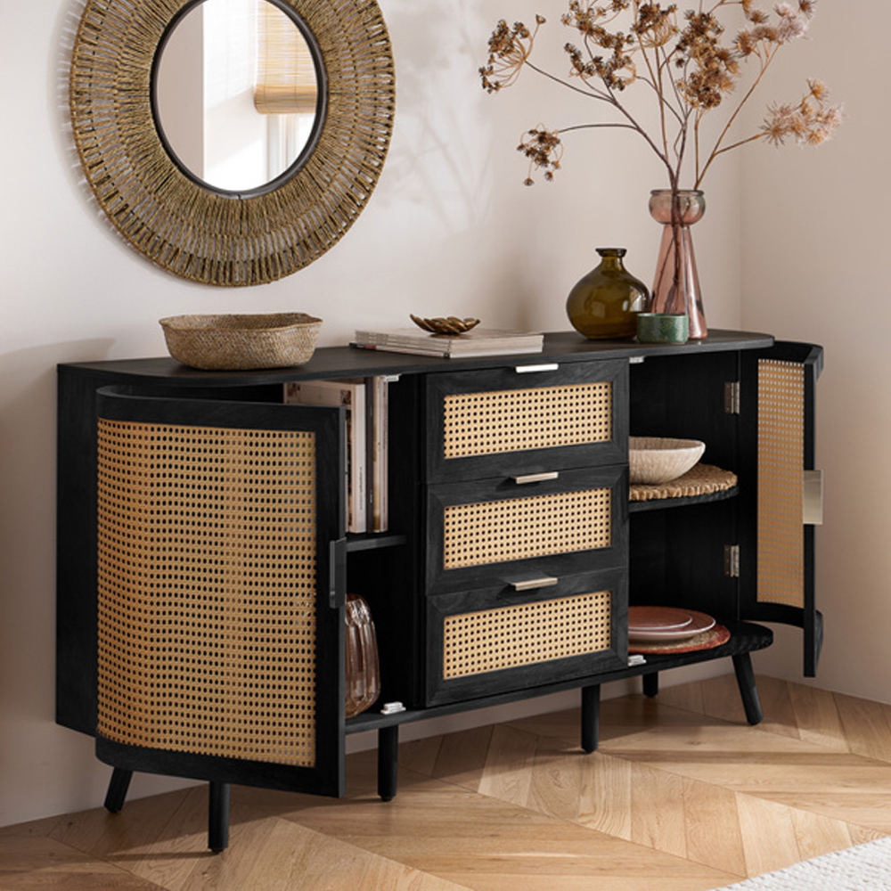 Niven Wooden Sideboard in Black