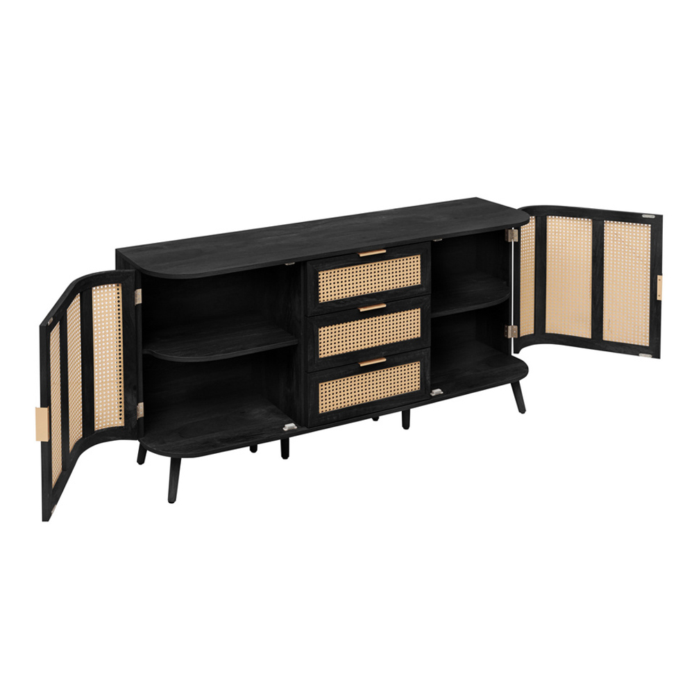 Niven Wooden Sideboard in Black