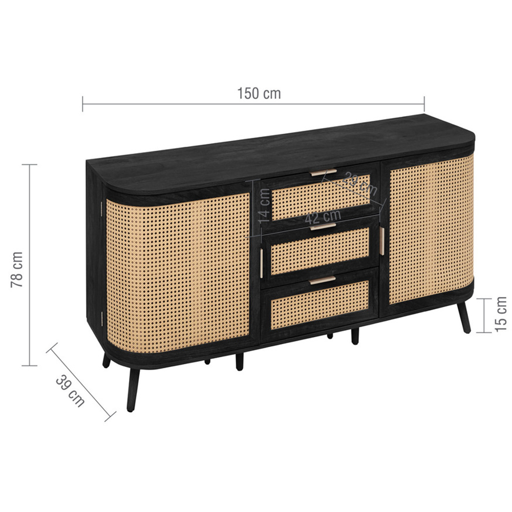 Niven Wooden Sideboard in Black