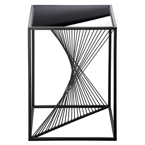 Read more about Nixa glass side table square with metal frame in black