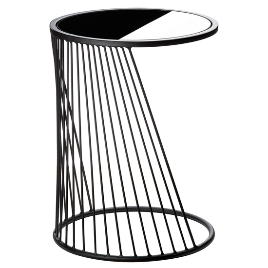 Nixa Metal Set Of 2 Side Table With Metal Frame In Black