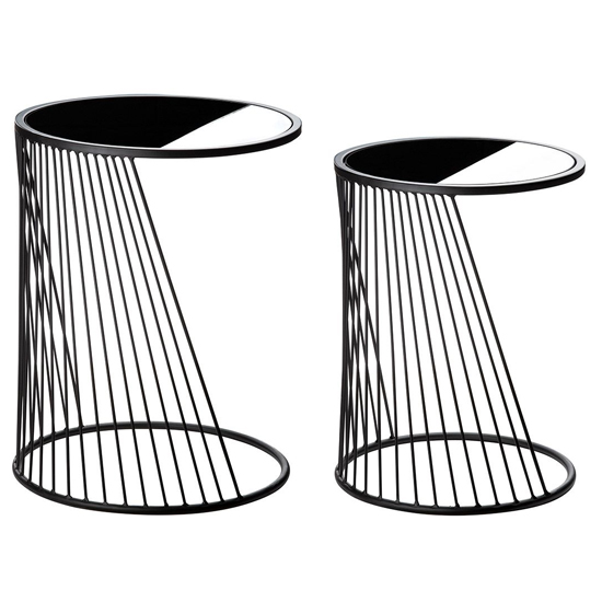 Read more about Nixa metal set of 2 side table with metal frame in black