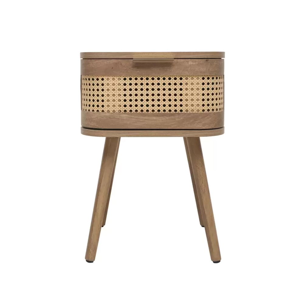 Nixa Wooden Bedside Cabinet With 1 Drawer In Oak