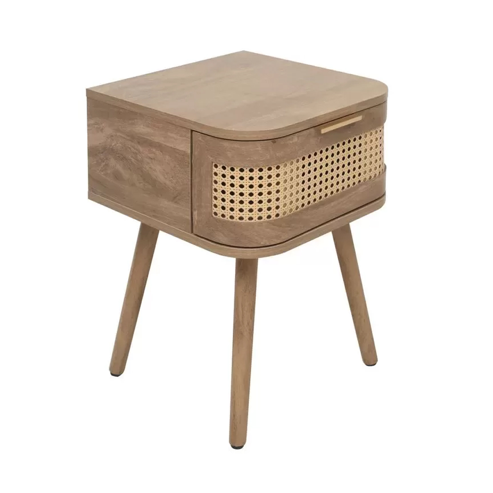 Nixa Wooden Bedside Cabinet With 1 Drawer In Oak
