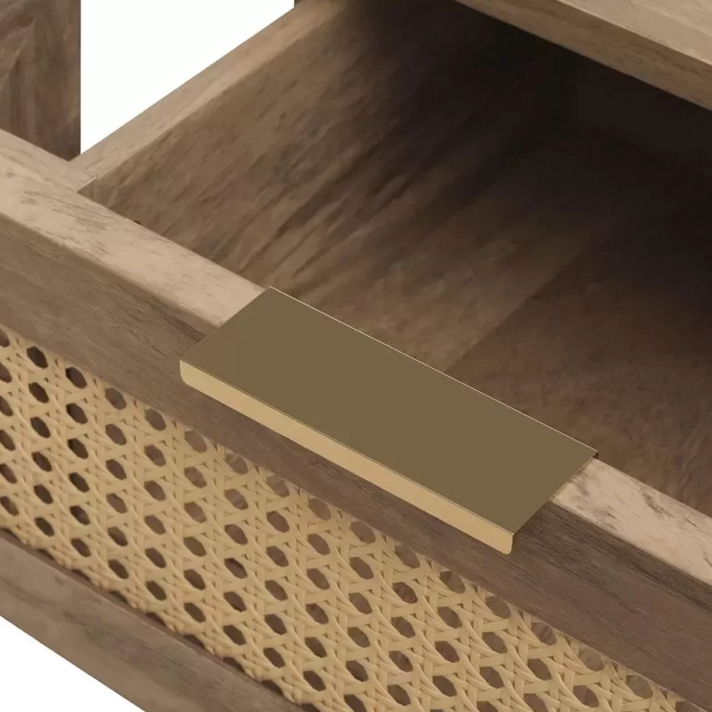 Nixa Wooden Bedside Cabinet With 2 Drawers In Oak