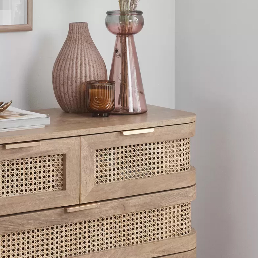 Nixa Wooden Chest Of 5 Drawers In Oak