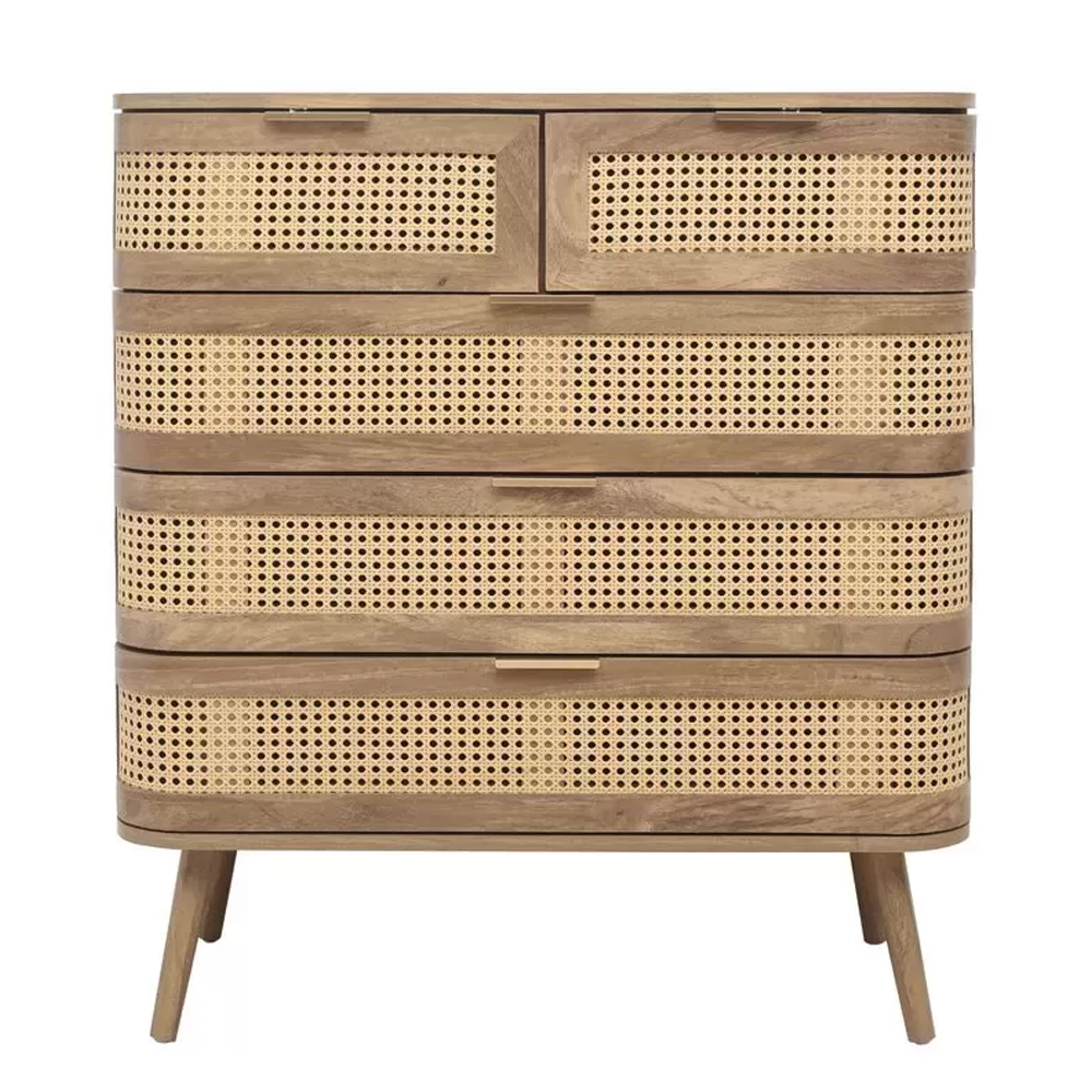 Nixa Wooden Chest Of 5 Drawers In Oak