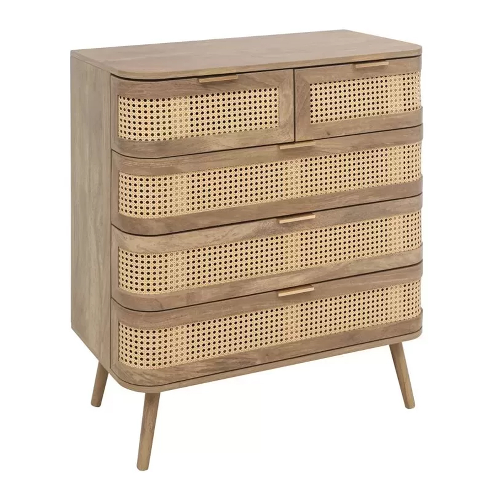 Nixa Wooden Chest Of 5 Drawers In Oak