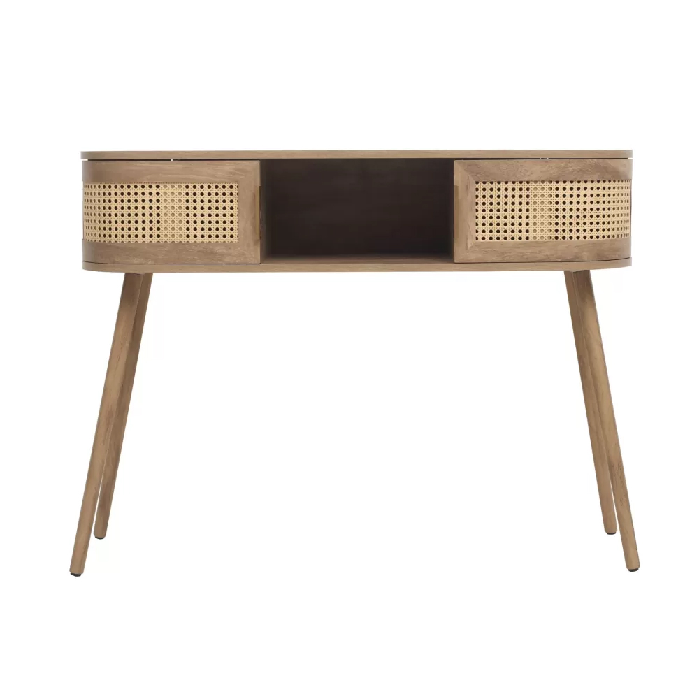 Nixa Wooden Console Table With 2 Doors In Oak