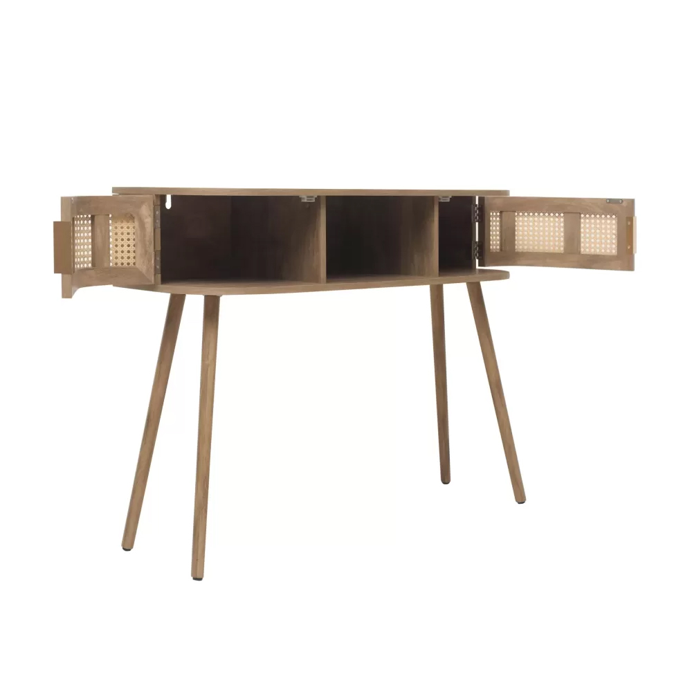 Nixa Wooden Console Table With 2 Doors In Oak