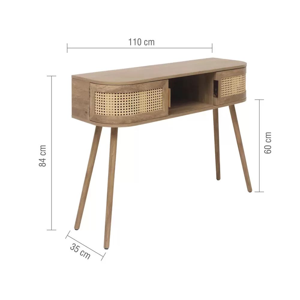 Nixa Wooden Console Table With 2 Doors In Oak