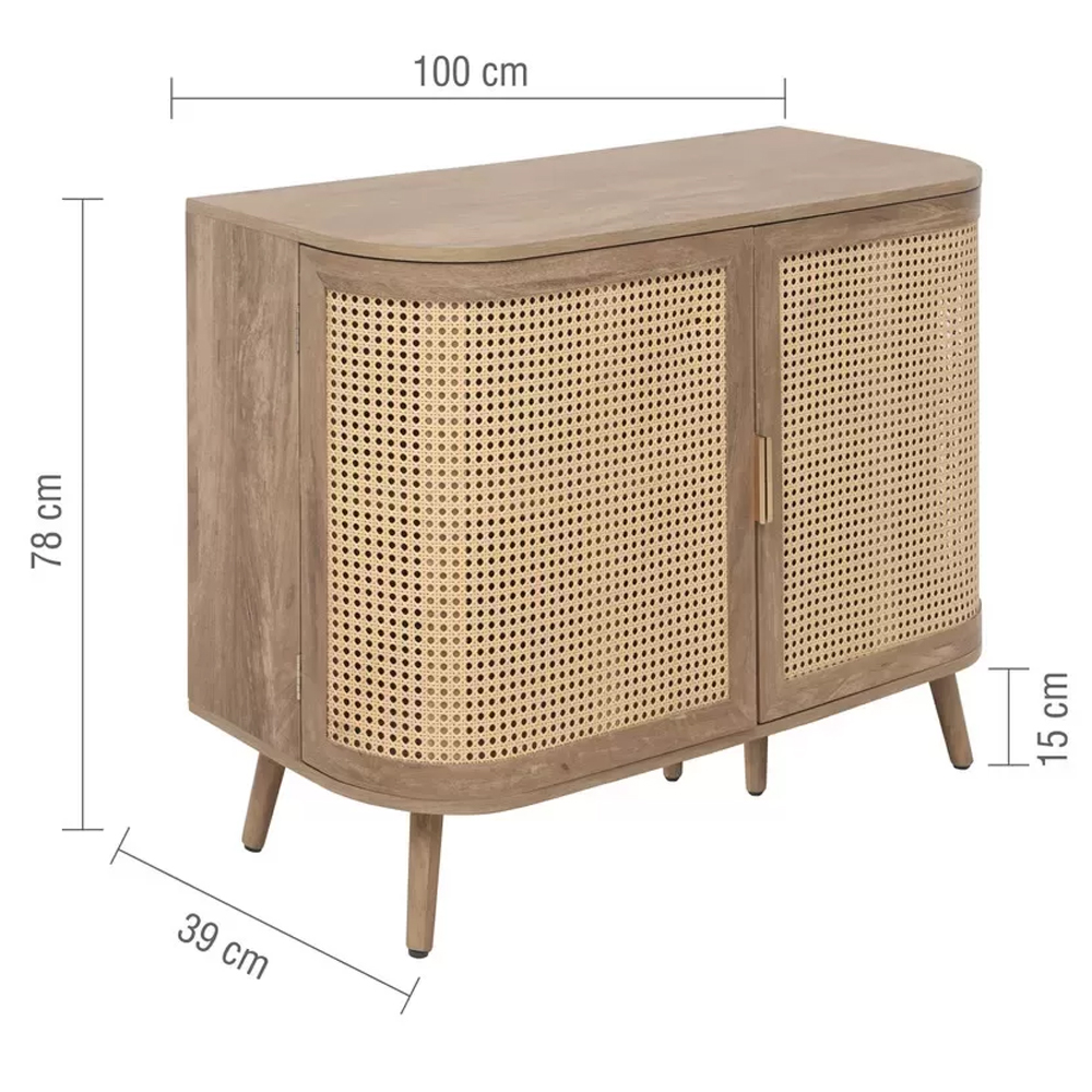 Nixa Wooden Sideboard With 2 Doors In Oak