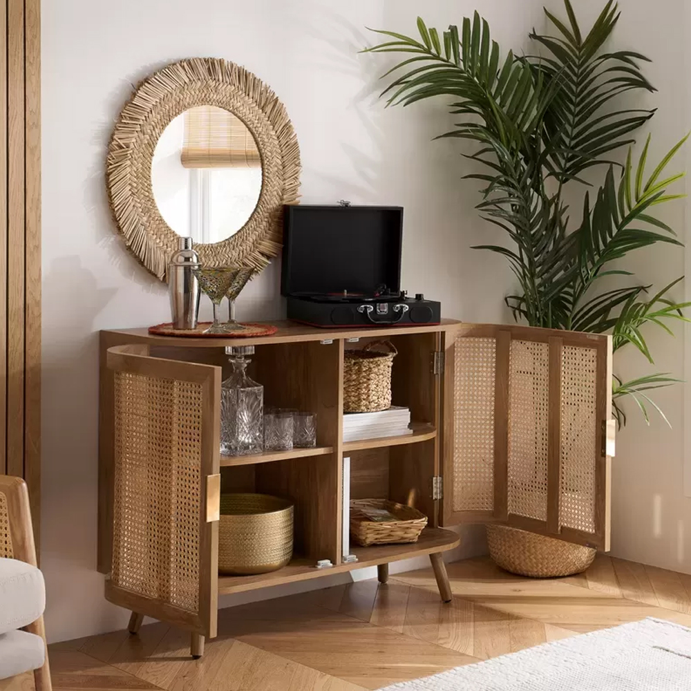 Nixa Wooden Sideboard With 2 Doors In Oak
