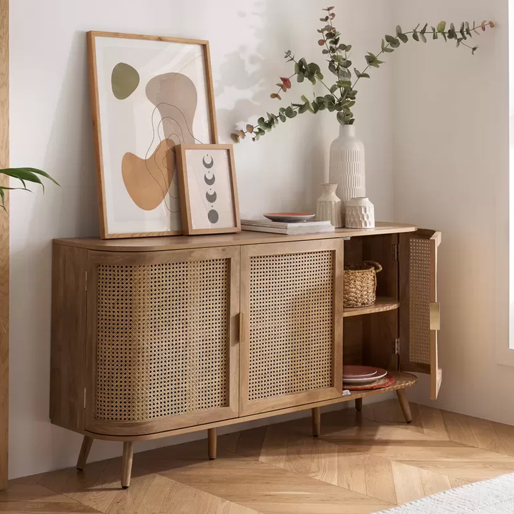 Nixa Wooden Sideboard With 3 Doors In Oak