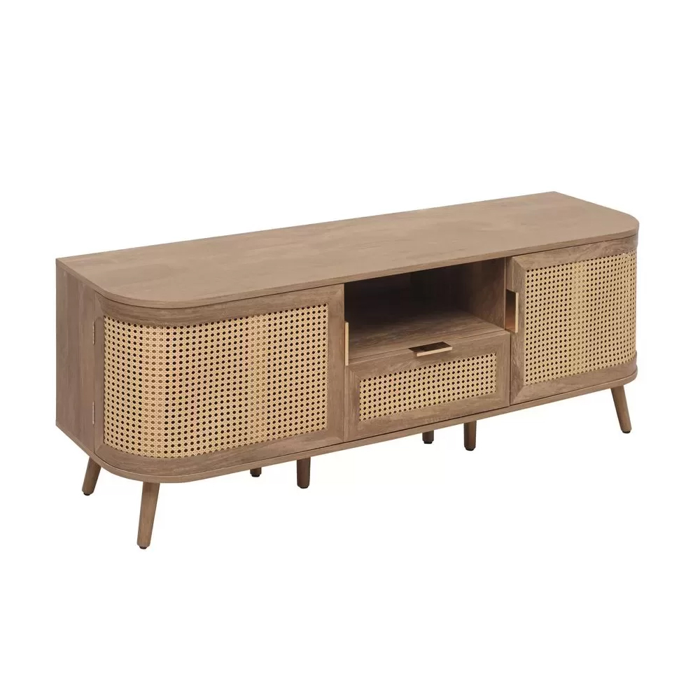 Nixa Wooden TV Stand With 2 Doors 1 Drawer In Oak
