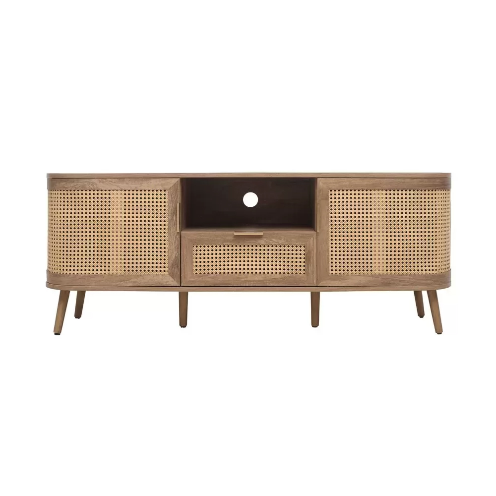 Nixa Wooden TV Stand With 2 Doors 1 Drawer In Oak