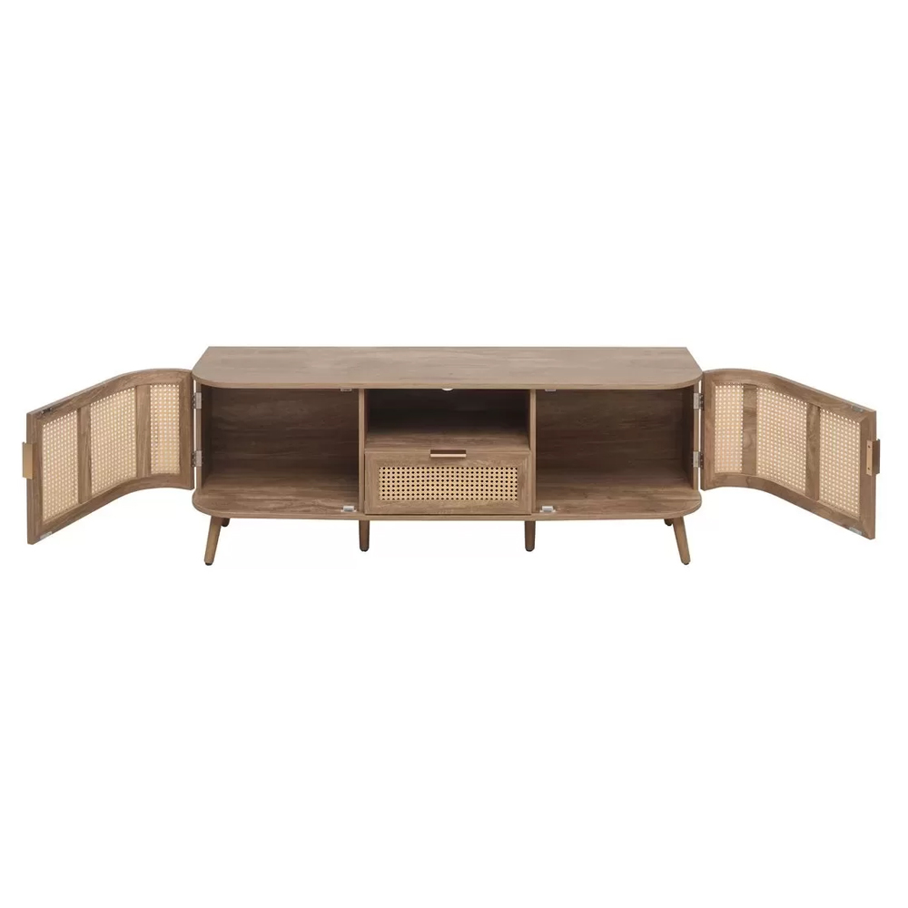 Nixa Wooden TV Stand With 2 Doors 1 Drawer In Oak