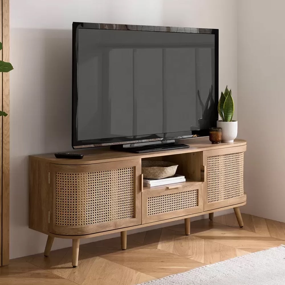 Read more about Nixa wooden tv stand with 2 doors 1 drawer in oak