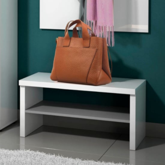 Read more about Noah high gloss hallway seating bench in white and anthracite