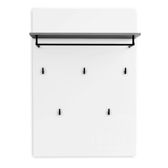 Noah High Gloss Coat Rack Panel In White And Anthracite
