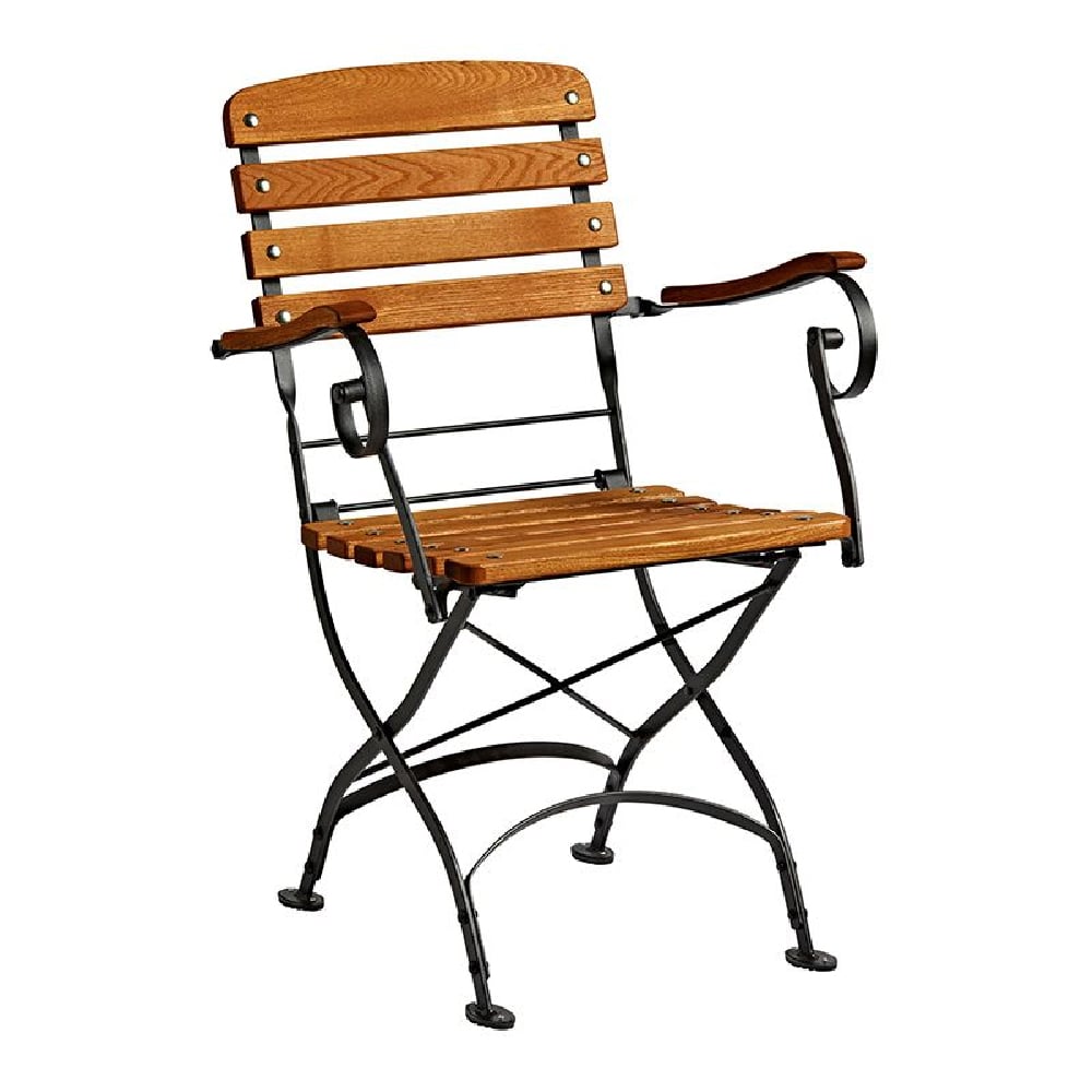 Product photograph of Noah Wooden Folding Arm Chair In Teak from Furniture in Fashion