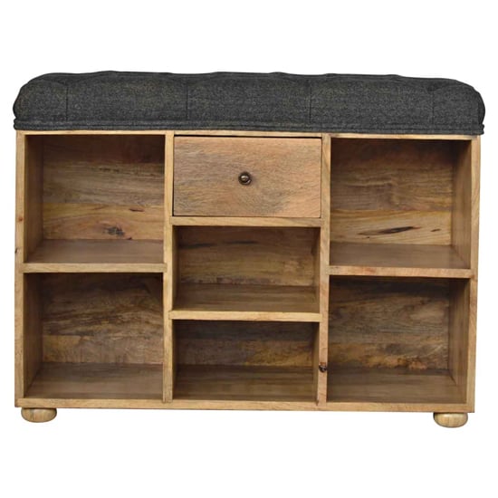 Noah Wooden Shoe Storage Bench With Black Fabric Seat_2