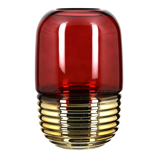 Read more about Noble glass decorative vase in burgundy and gold