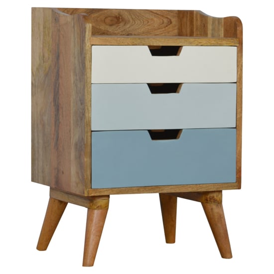 Read more about Nobly wooden gradient bedside cabinet in blue and white