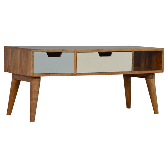 Nobly Wooden Gradient TV Stand In Green And White FiF