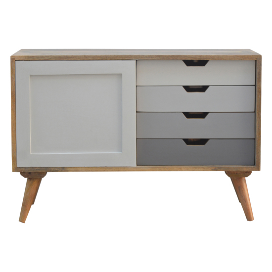 Nobly Wooden Sideboard In Grey And White With 4 Drawers_2