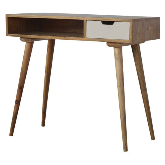 Nobly Wooden Study Desk In White And Oak Ish
