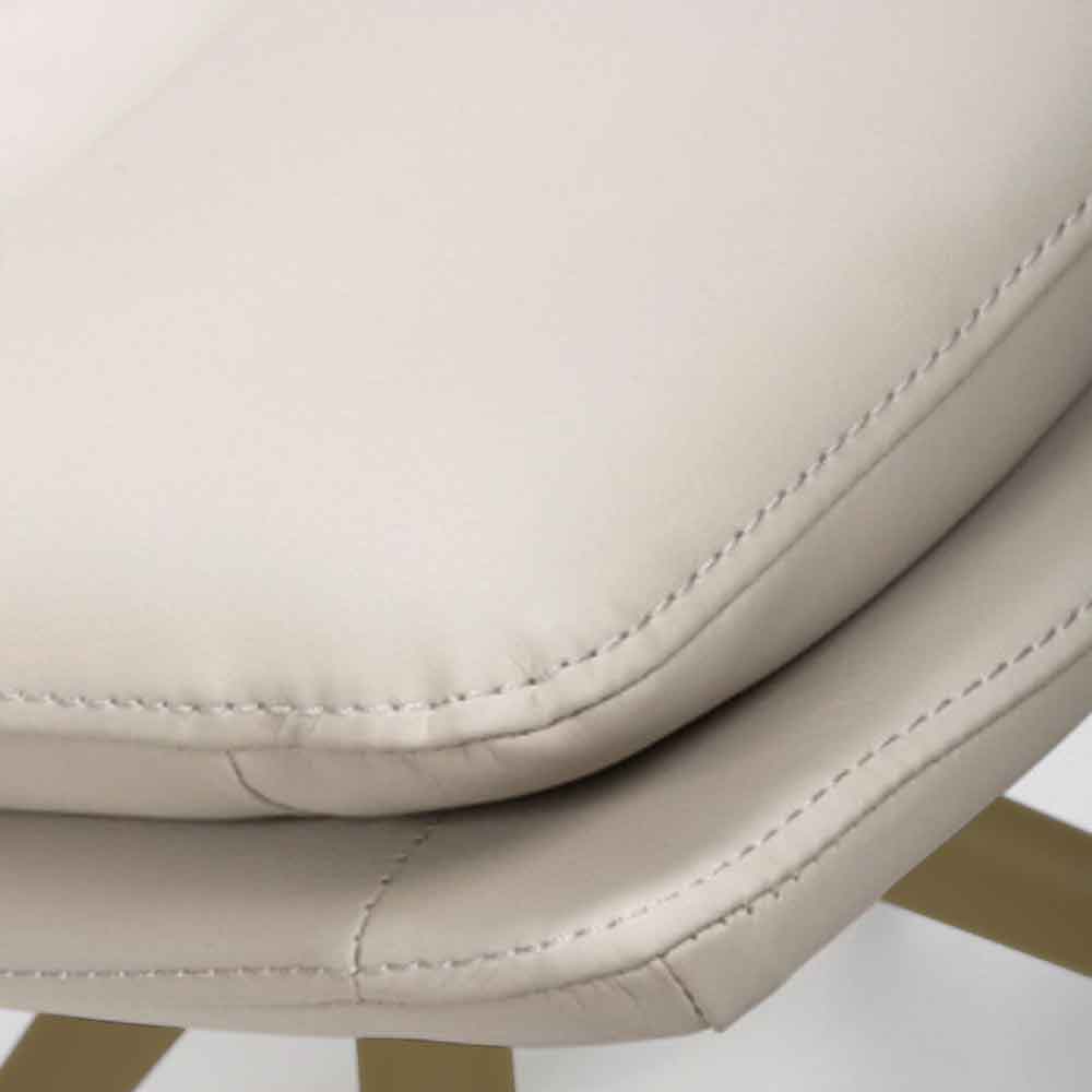 Norton Taupe Faux Leather Swivel Dining Chairs with Bronze Legs in Pair