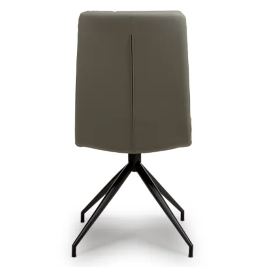 Nobo Truffle Faux Leather Dining Chair With Black Legs In Pair