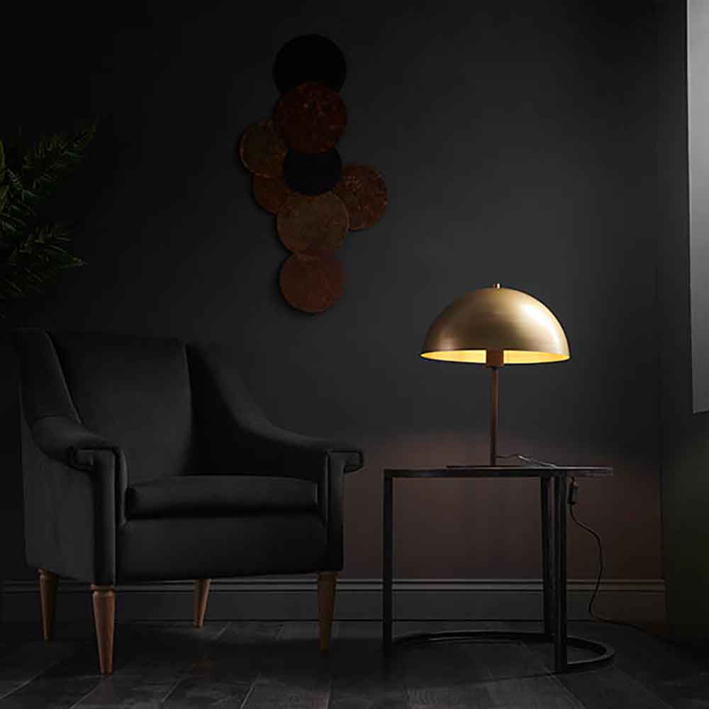 Nogales Metal Dome Table Lamp In Gold