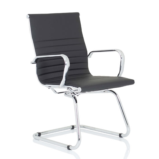Read more about Nola leather cantilever office visitor chair in black