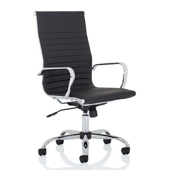 Photo of Nola leather high back executive office chair in black