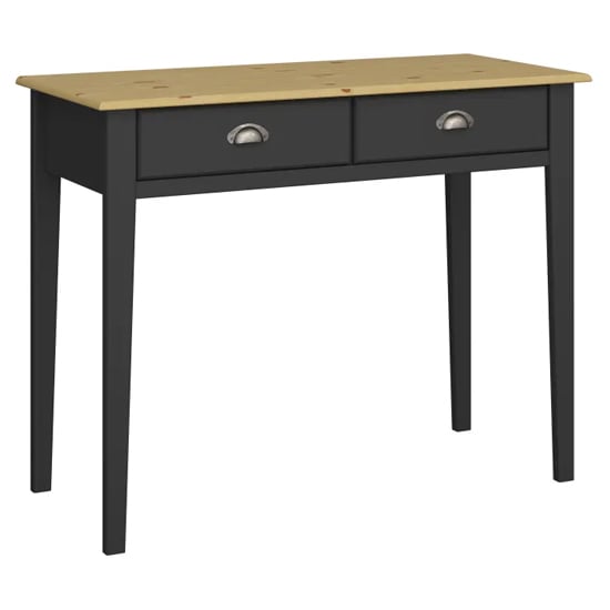 Read more about Nola wooden laptop desk in black and pine with 2 drawers