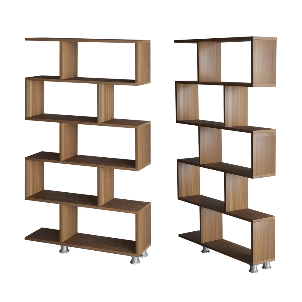 Nolira Wooden Display Unit with 10 Shelves in Walnut