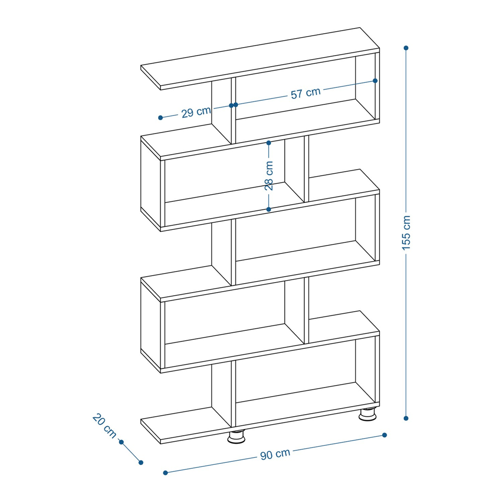Nolira Wooden Display Unit with 10 Shelves in White