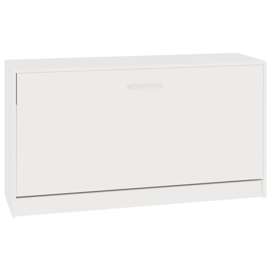 Nome High Gloss Shoe Storage Bench With 1 Flap In White