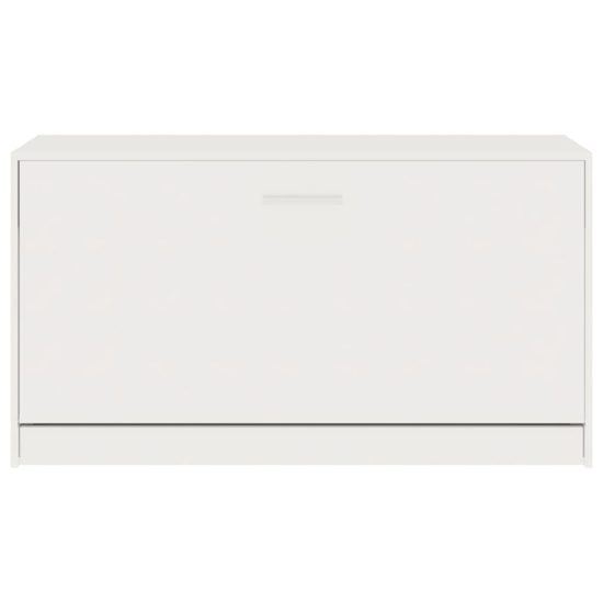 Nome High Gloss Shoe Storage Bench With 1 Flap In White