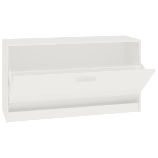 Nome High Gloss Shoe Storage Bench With 1 Flap In White