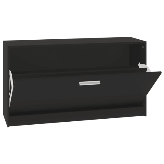 Nome Wooden Shoe Storage Bench With 1 Flap In Black