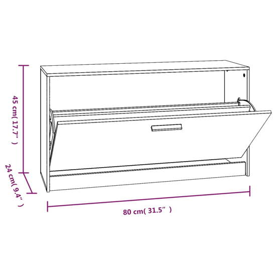 Nome Wooden Shoe Storage Bench With 1 Flap In Black