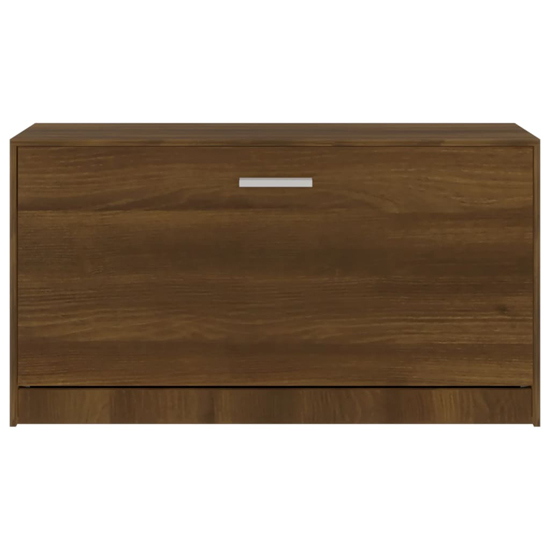 Nome Wooden Shoe Storage Bench With 1 Flap In Brown Oak