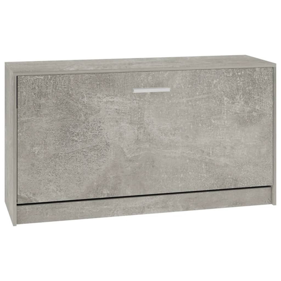 Nome Wooden Shoe Storage Bench With 1 Flap In Concrete Effect