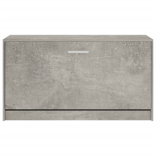 Nome Wooden Shoe Storage Bench With 1 Flap In Concrete Effect