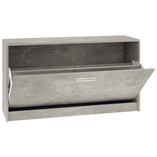 Nome Wooden Shoe Storage Bench With 1 Flap In Concrete Effect